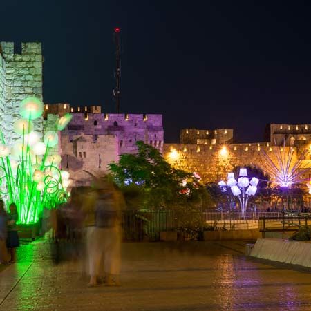 Ночной Иерусалим, лазерное шоу в Иерусалиме